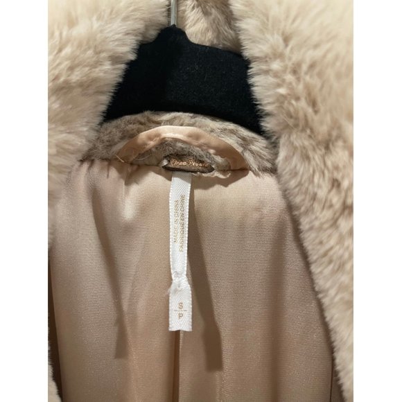 FREE PEOPLE Kate Faux Fur Coat Jacket In Apricot - Picture 4 of 6